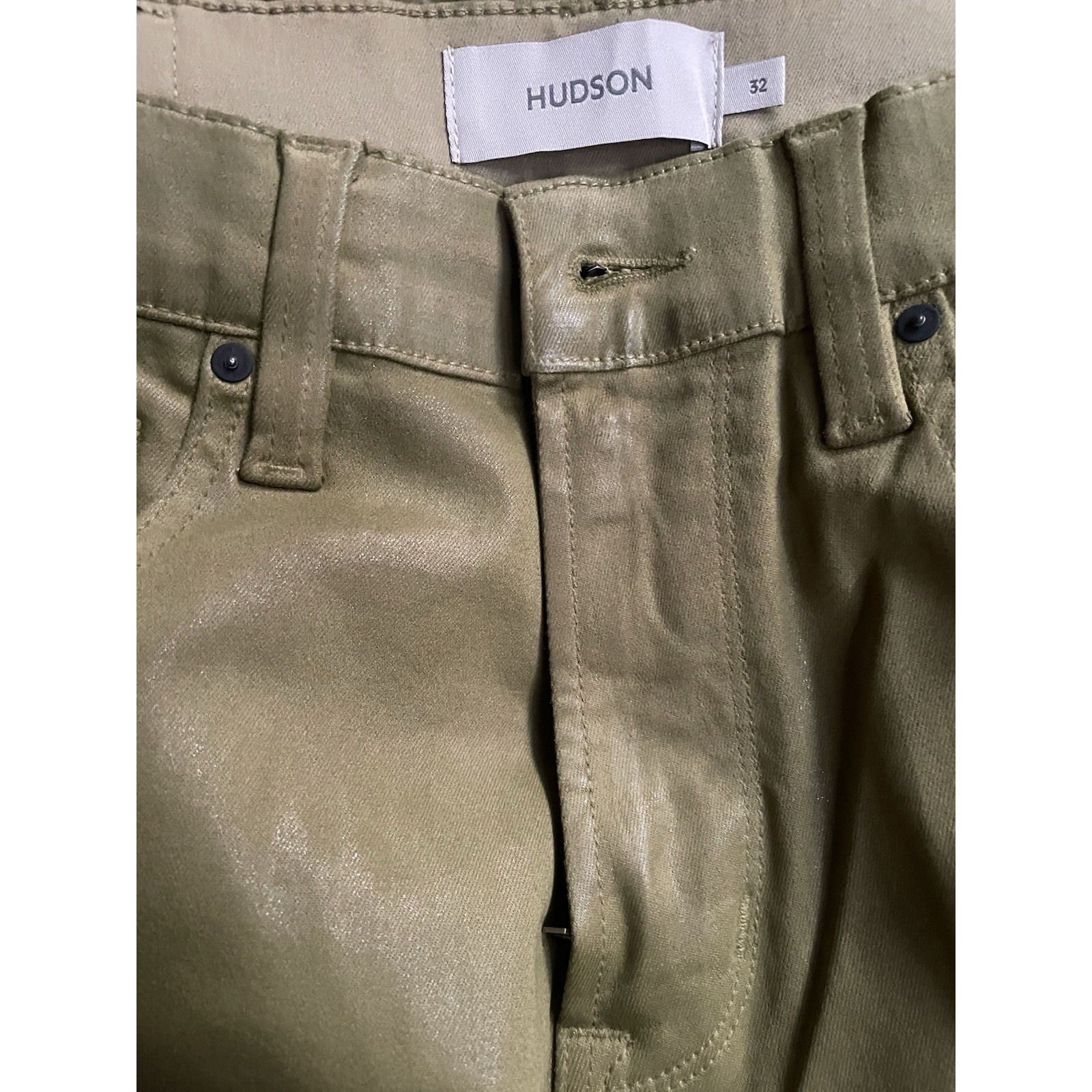 Hudson Zack Skinny Men's Jeans Olive Wax Nwt Size 32 / 34